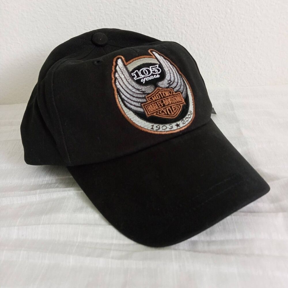Vintage Harley-Davidson Hat 105th Anniversary NWT Motorcycle Biker Cap OS Black